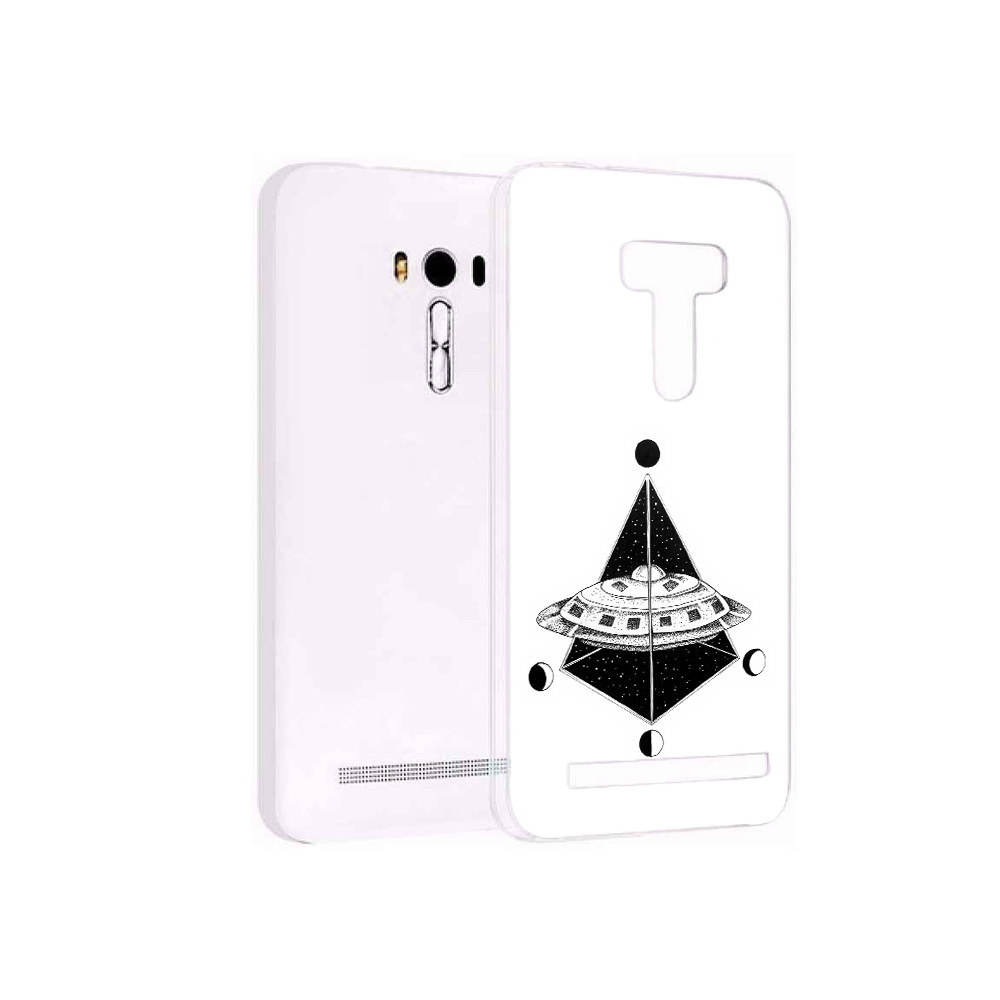 Чехол MyPads Tocco для Asus ZenFone Selfie (ZD551KL) черно белая летающая тарелка