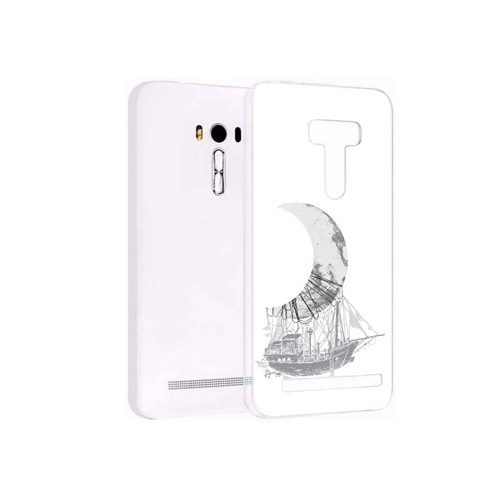 

Чехол MyPads Tocco для Asus ZenFone Selfie (ZD551KL) черно белый корабль полумесяц, Прозрачный, Tocco