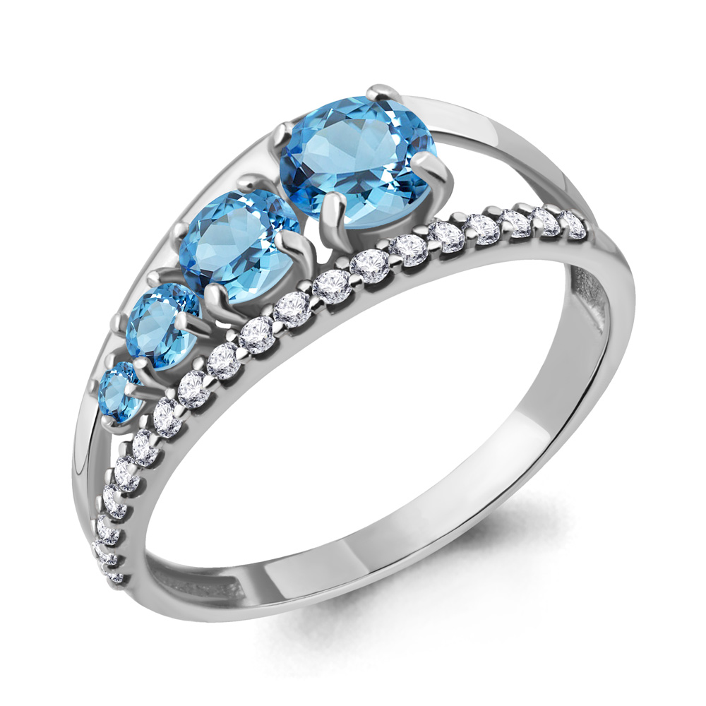 

Кольцо из серебра р. 18,5 AQUAMARINE 6913405А_925_р, 6913405А_925_р