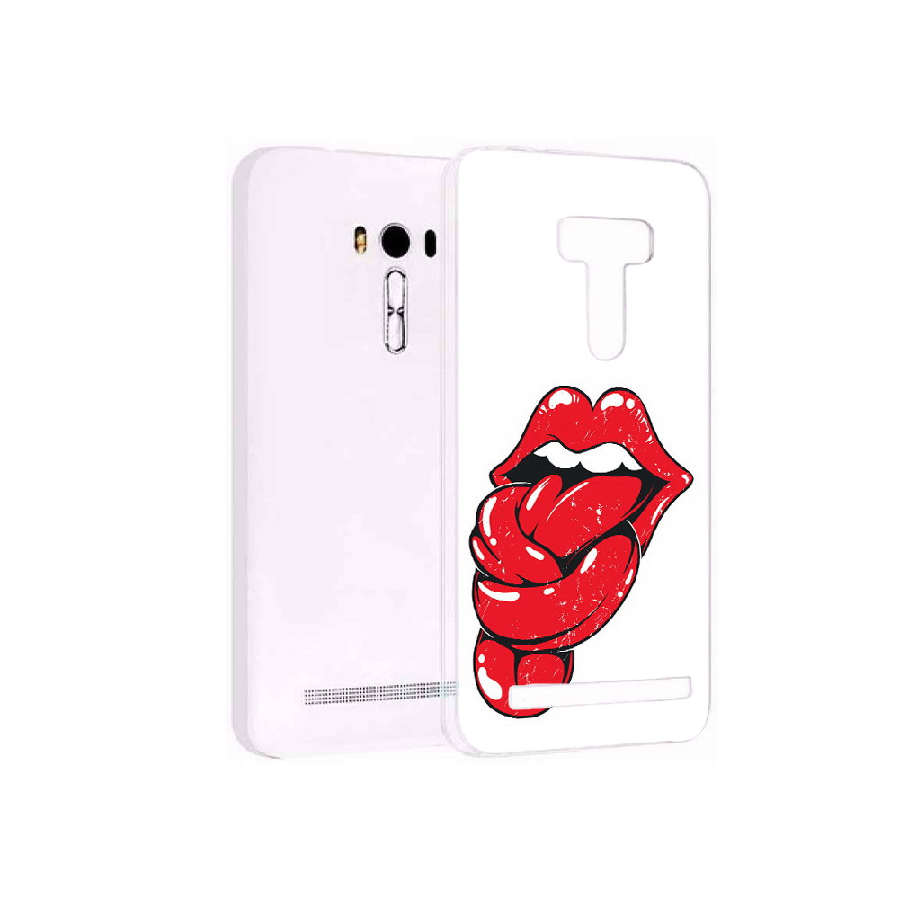 

Чехол MyPads Tocco для Asus ZenFone Selfie (ZD551KL) яркие губы с языком, Прозрачный, Tocco