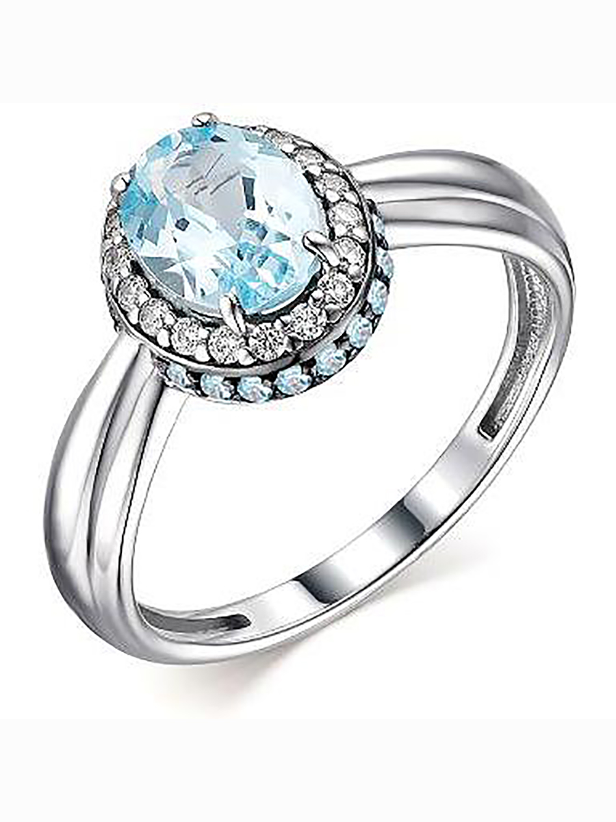 

Кольцо с фианитами и топазом из серебра р. 19 Алкор серебро 01-1912_00ТБ-00, 01-1912_00ТБ-00