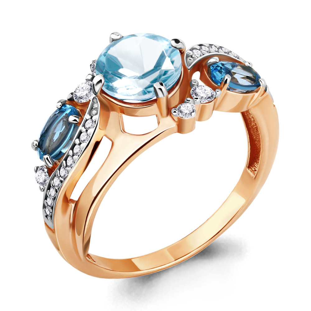 

Кольцо из серебра р.  AQUAMARINE 6906982А_925_з, 6906982А_925_з