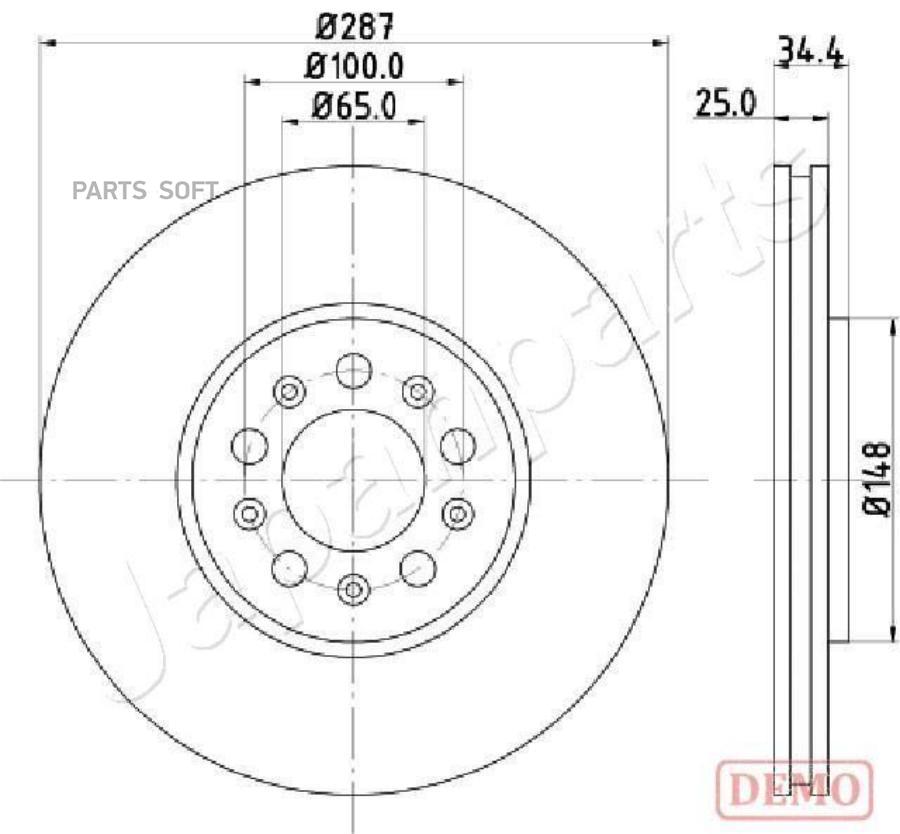 

Диск Тормозной Audi A3/Volkswagen G4/Skoda Fabia Передний Вент. 1шт Japanparts DI0901C