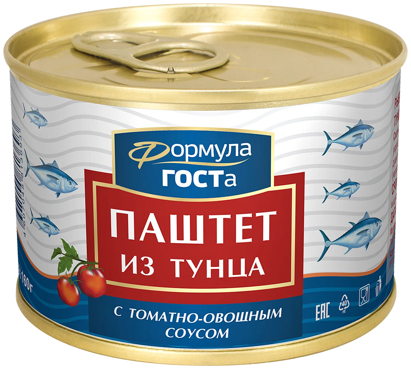 

Паштет Формула ГОСТа из тунца в соусе 160 г