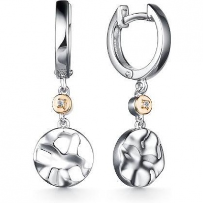 

Серьги с 2 бриллиантами из серебра и золота Алкор серебро 02-2102_000Б-00, 02-2102_000Б-00