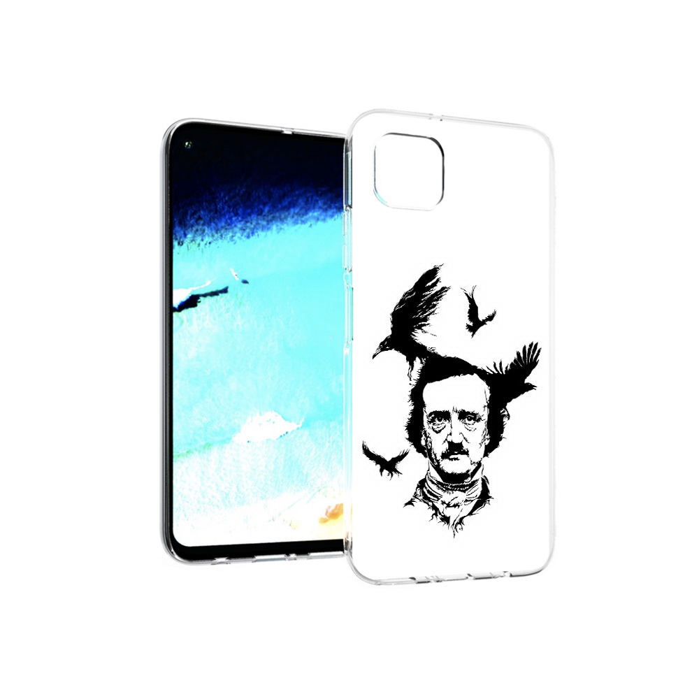 

Чехол MyPads Tocco для Huawei Nova 6 SE Эдгар Аллан черно белый, Прозрачный, Tocco