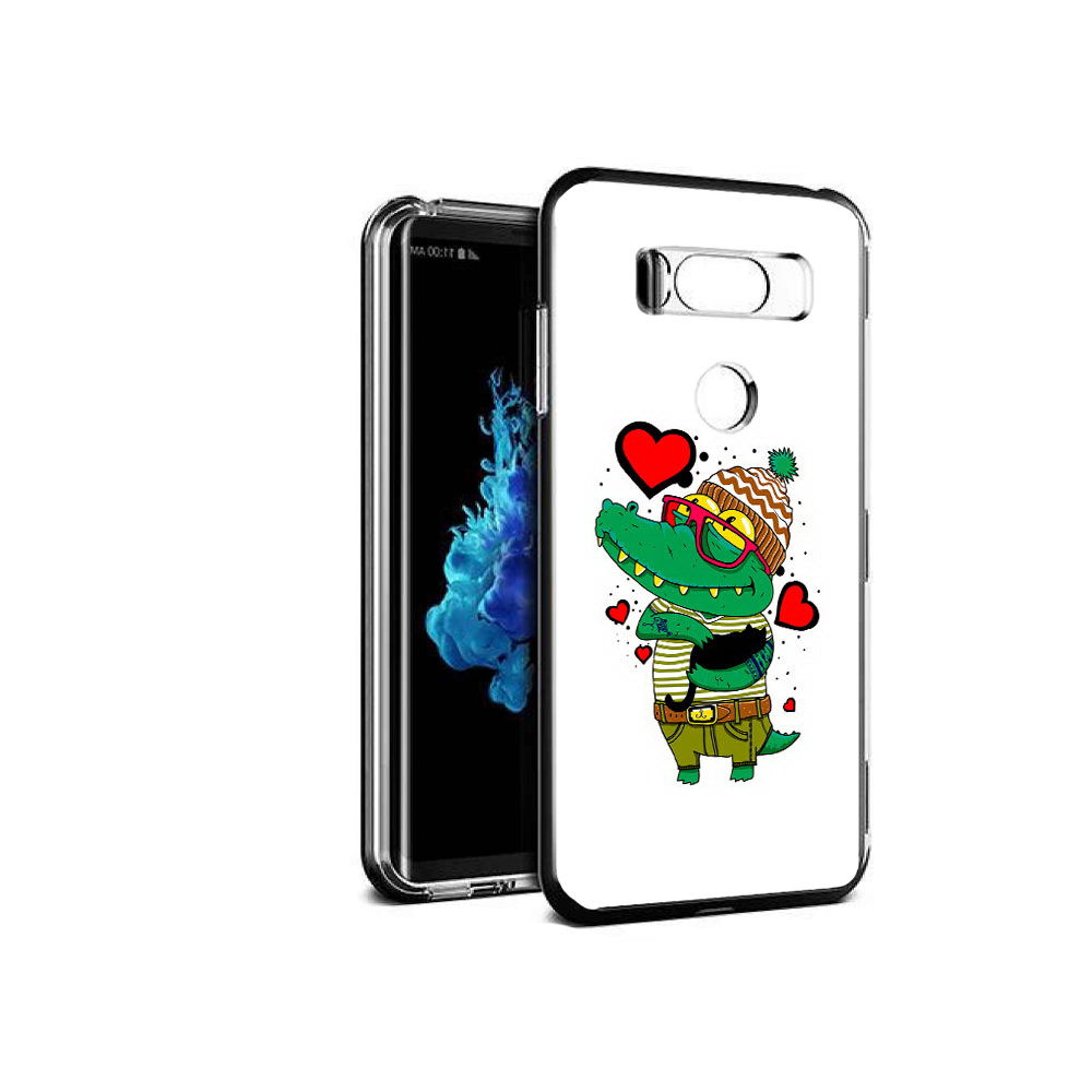 

Чехол MyPads Tocco для LG V30S Влюбленный крокодил, Прозрачный, Tocco