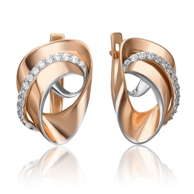 

Серьги из комбинированного золота с фианитом PLATINA jewelry 02-4371-00-401-1111-23, 02-4371-00-401-1111-23
