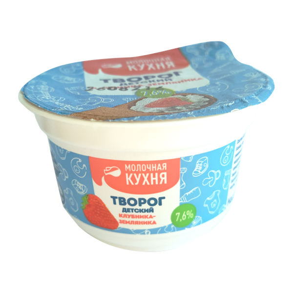 

Творог рассыпчатый детский Молочная кухня клубника-земляника с 6 месяцев 7,6% 50 г