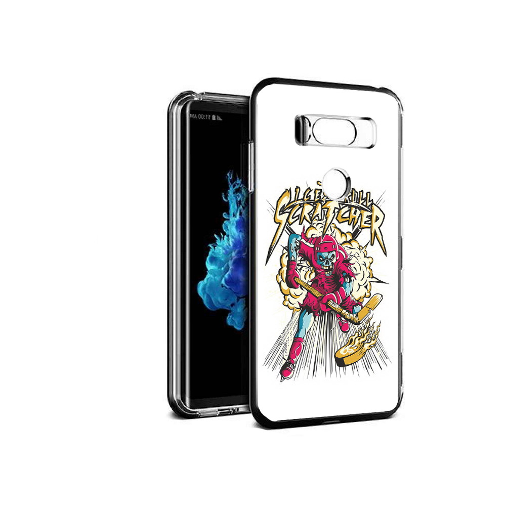 

Чехол MyPads Tocco для LG V30S нарисованный скелет хоккеист, Прозрачный, Tocco
