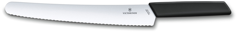 

Нож для хлеба и выпечки VICTORINOX 6.9073.26WB Swiss Modern, 26 см, чёрный, Swiss Modern