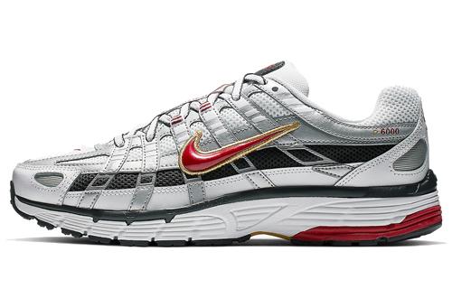 

Кроссовки унисекс Nike P-6000 white gold red серебристые 36 EU, Серебристый, P-6000 white gold red