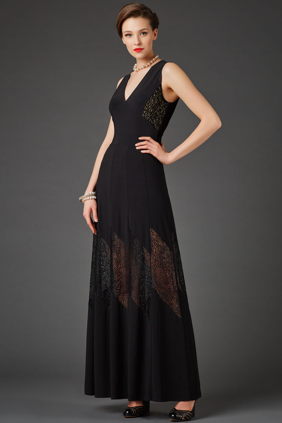 Платье женское Арт-Деко RP-296 черное 50 RU
