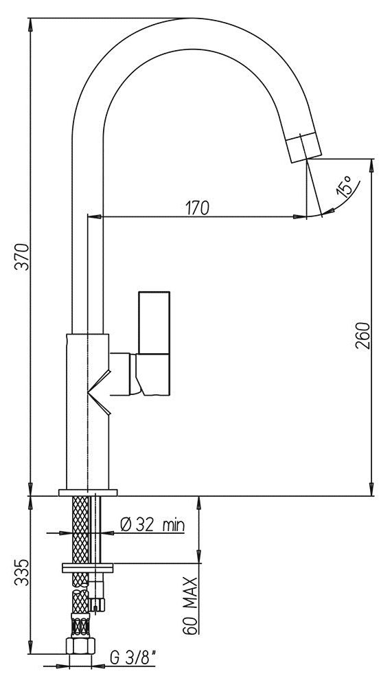 Смеситель для кухни Paini Sky однозахватный, поворотный излив, белый/хром 78CR5722LSLMKM