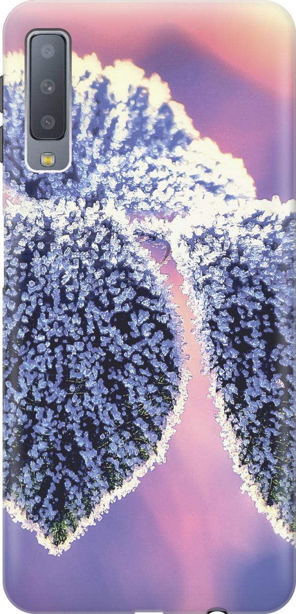 

Чехол на Samsung Galaxy A7 (2018) с принтом "Замерзшие листики", Белый;фиолетовый, 2857