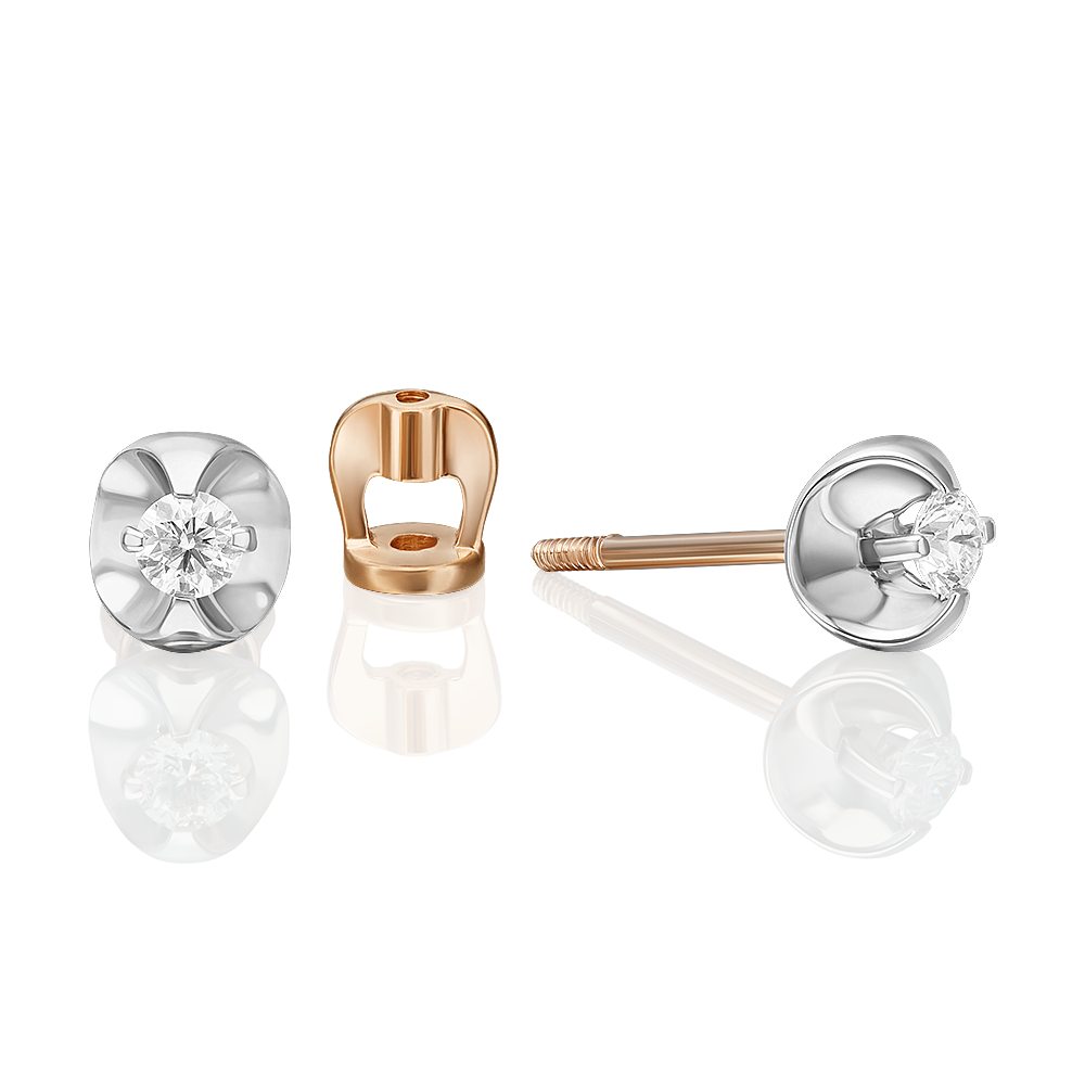 

Серьги пусеты из золота PLATINA jewelry 02-5358, бриллиант, 02-5358