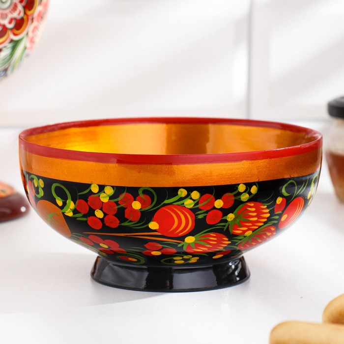 

Салатник, средний, 14×8 см, хохлома, микс