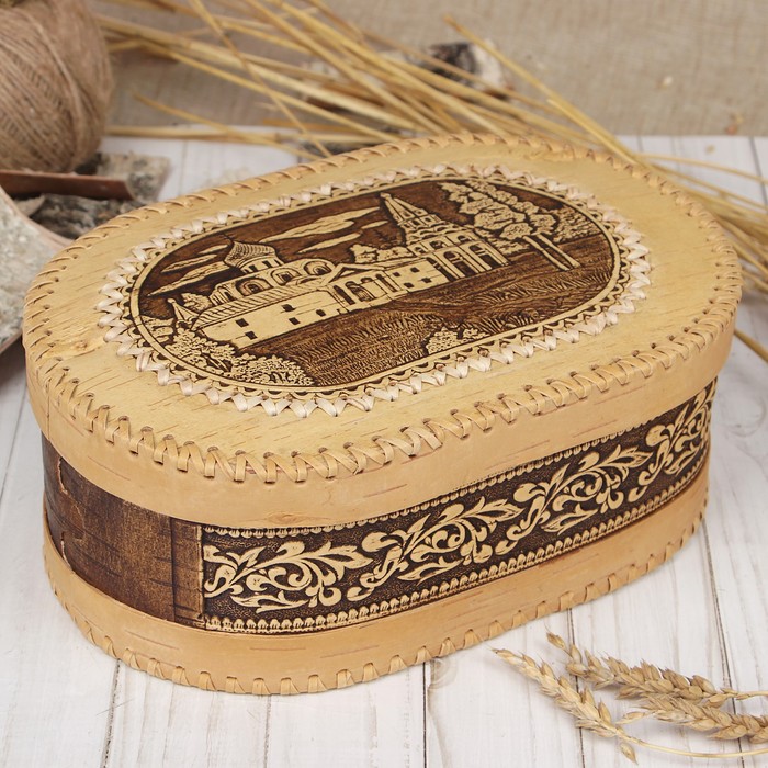 

Батонница «Собор», 30×18×10 см, береста