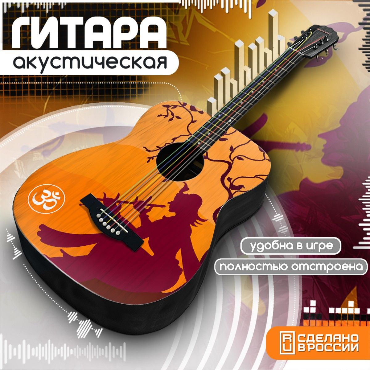 Акустическая гитара Бруталити с принтом эстетика Шри Кришна - 640