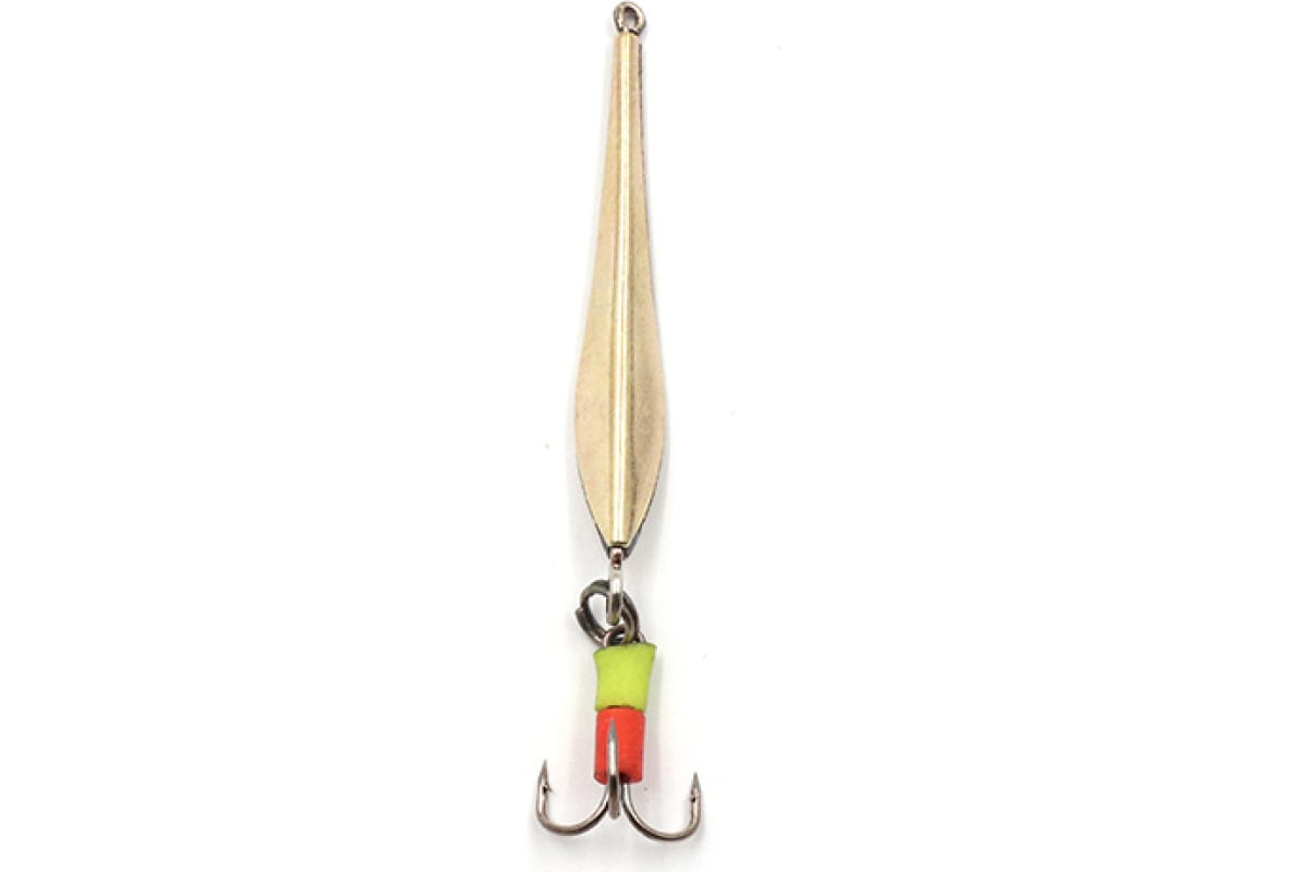 

Блесна вертикальная ЯМАН Маропедка с тройником, размер 30 мм, вес 1,7 г, цвет никель/латун, Золотистый