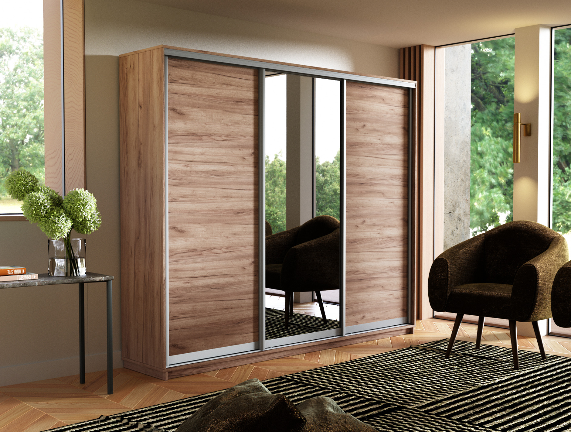 

Шкаф-купе Медиум 1 зеркало, 180х45х220 Е1 45EMT1_180_KT, Коричневый, Медиум 1 зеркало