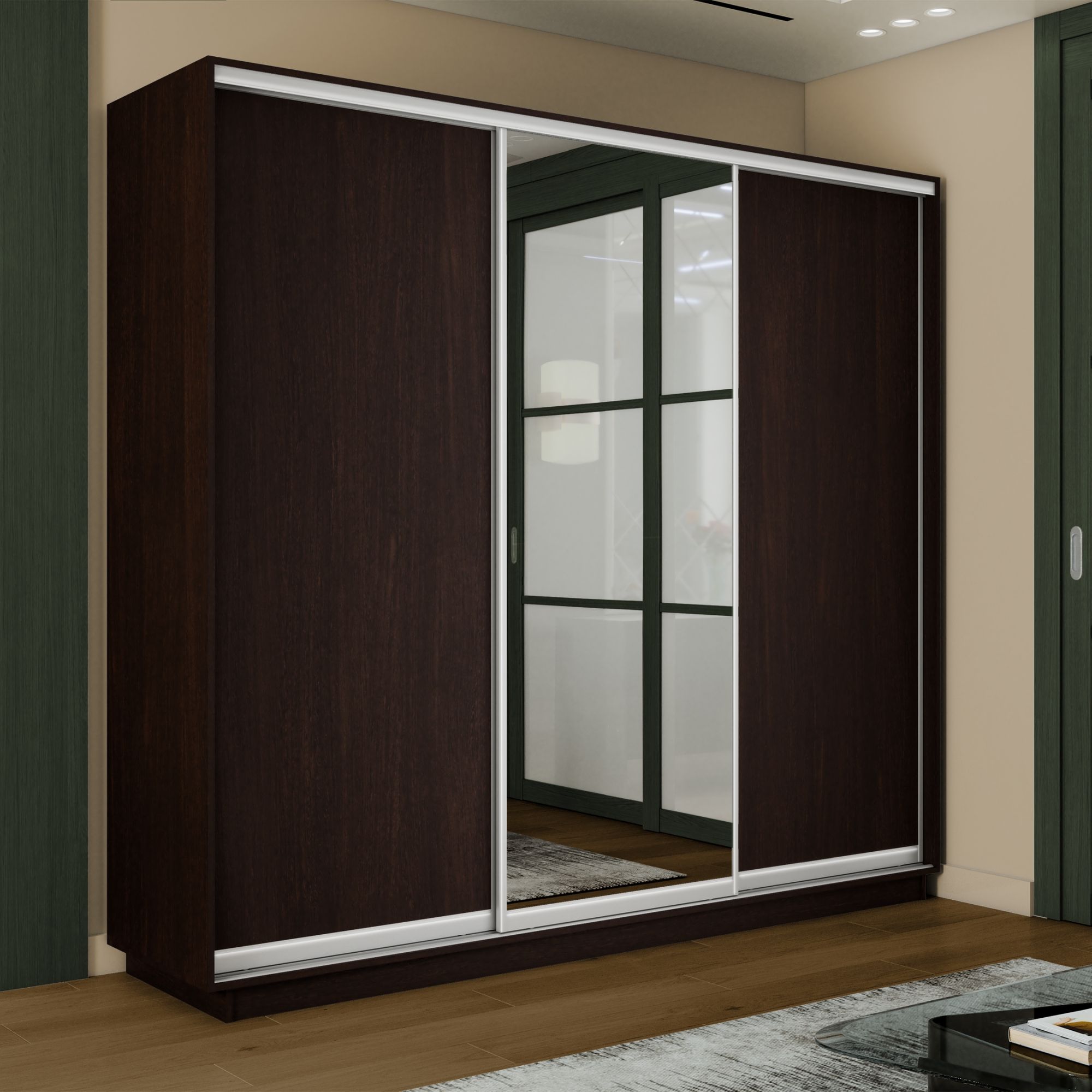 

Шкаф-купе Медиум 1 зеркало, 180х45х220 Е1 45EMT1_180_V, Коричневый, Медиум 1 зеркало