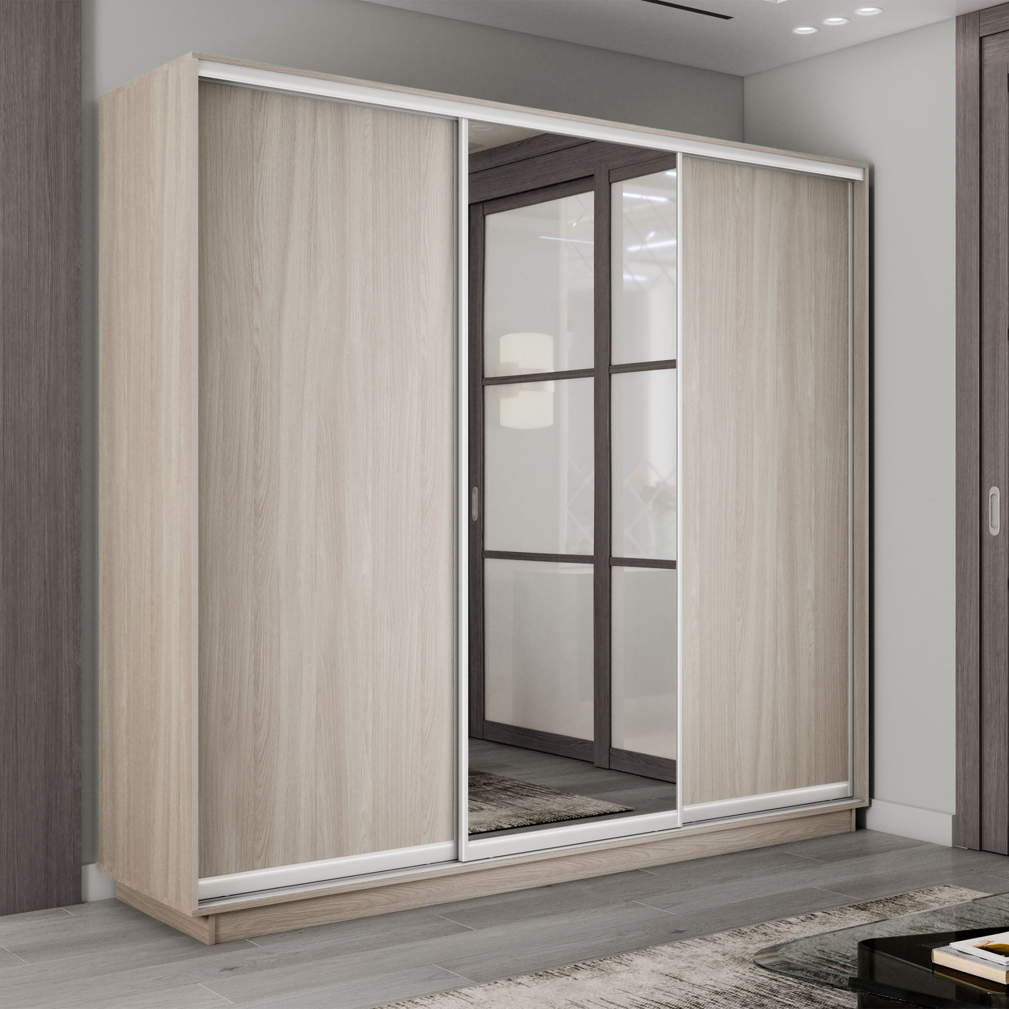

Шкаф-купе Медиум 1 зеркало, 180х45х240 Е1 45EMT1_180240_SHS, Бежевый, Медиум 1 зеркало