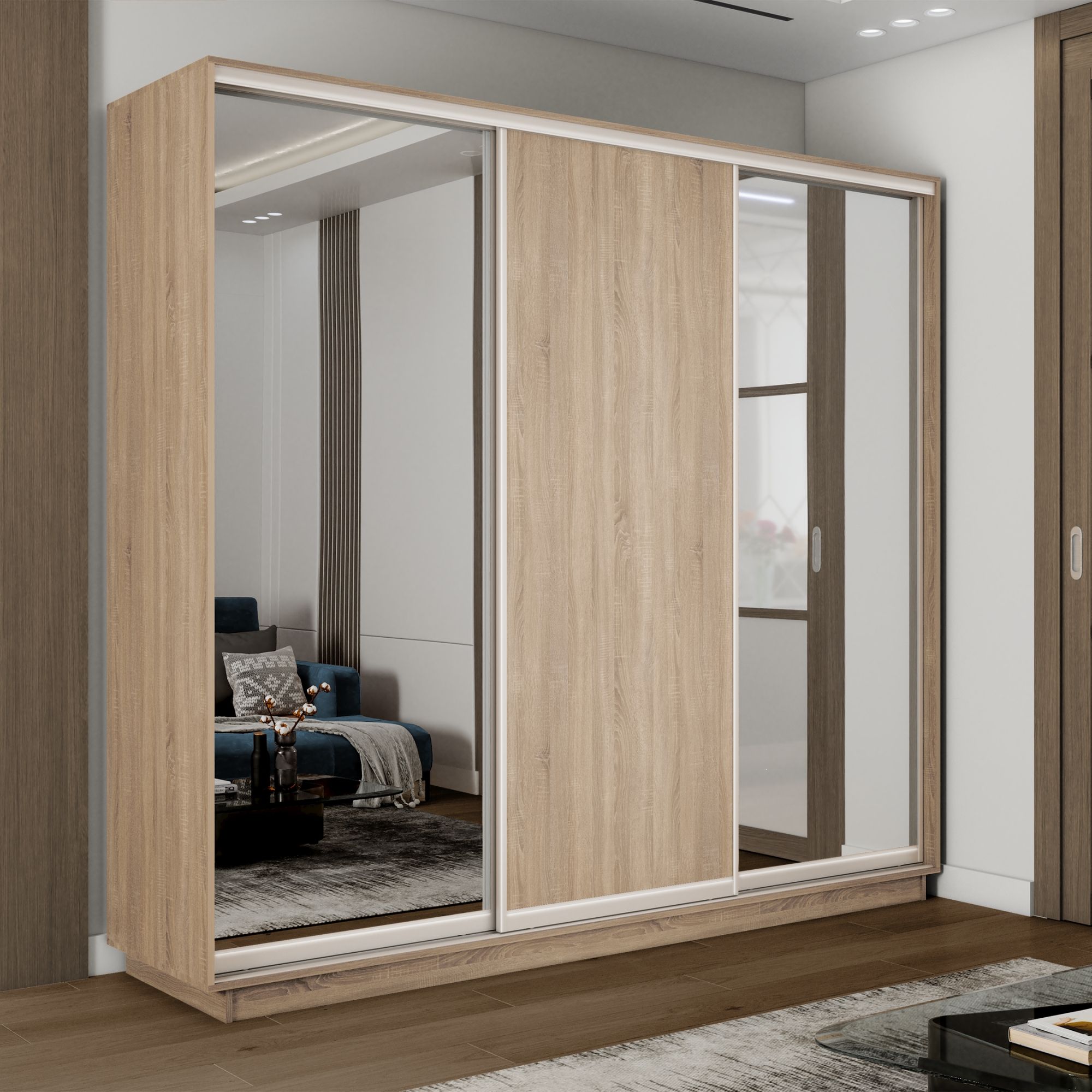 

Шкаф-купе Медиум 2 зеркало, 180х45х220 Е1 45EMT2_180_S, Бежевый, Медиум 2 зеркало