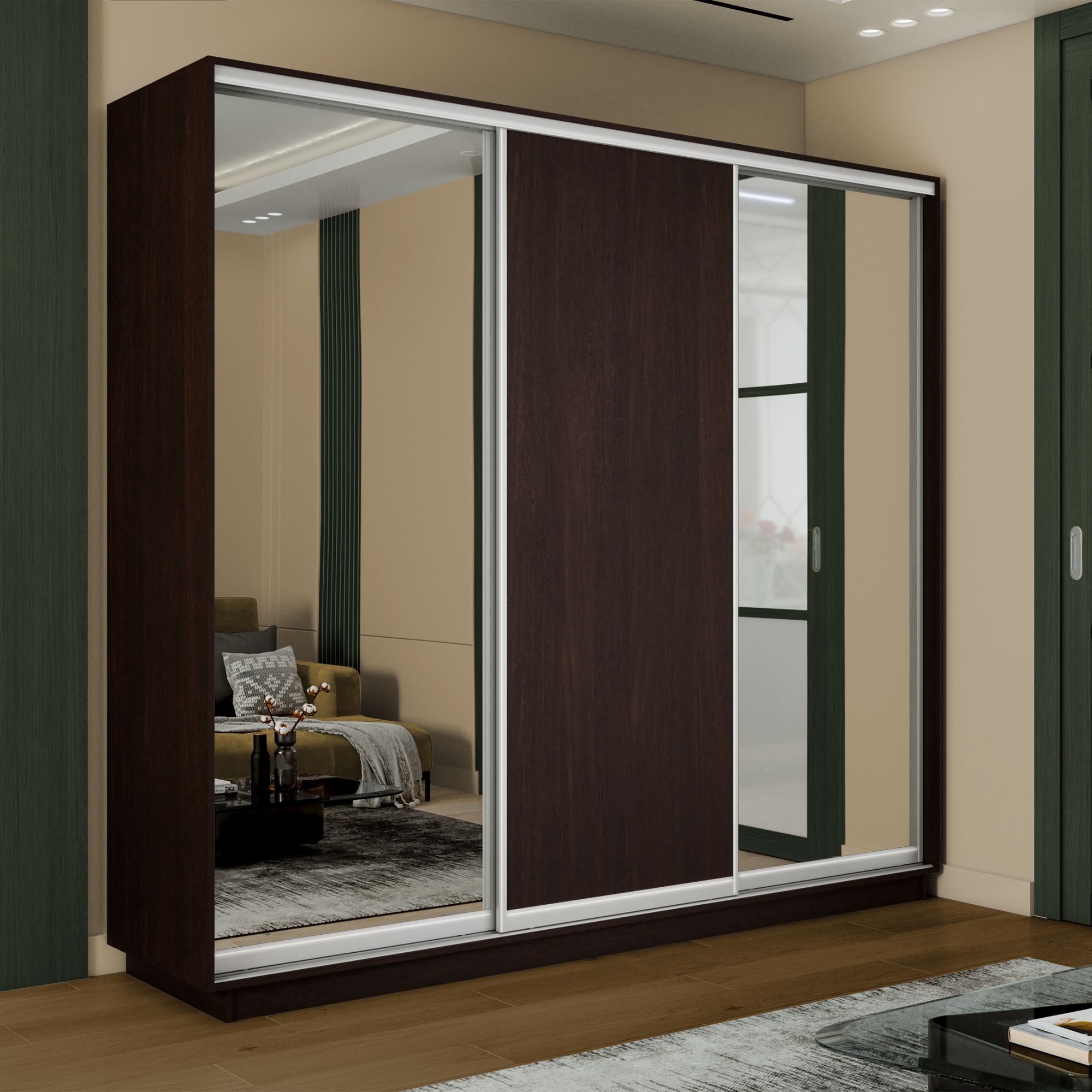 

Шкаф-купе Медиум 2 зеркало, 180х45х240 Е1 45EMT2_180240_V, Коричневый, Медиум 2 зеркало