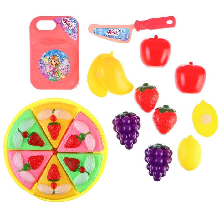 фото Игровой набор «чаепитие», winx, тортик и фрукты на липучках