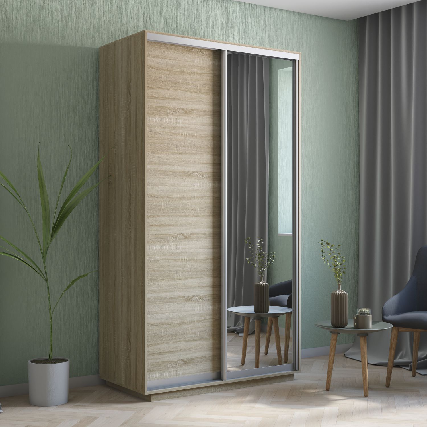 

Шкаф-купе Хит Медиум, 120х60х220 Е1 HM_S, Бежевый, Хит Медиум