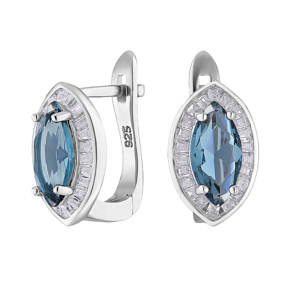 

Серьги из серебра с топазом/фианитом ЮВЕЛИР КАРАТ C165E3LB, C165E3LB