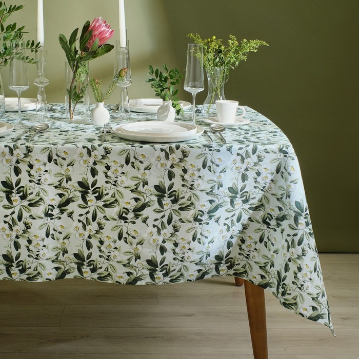 

Скатерть Доляна Apple flowers 146х110 см, 100% хл, рогожка 164 г/м2, Plant