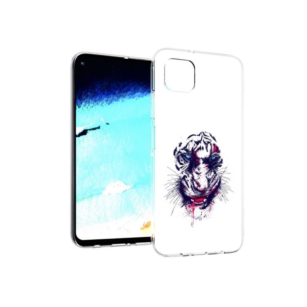 

Чехол MyPads Tocco для Huawei Nova 6 SE безумный тигр, Прозрачный, Tocco