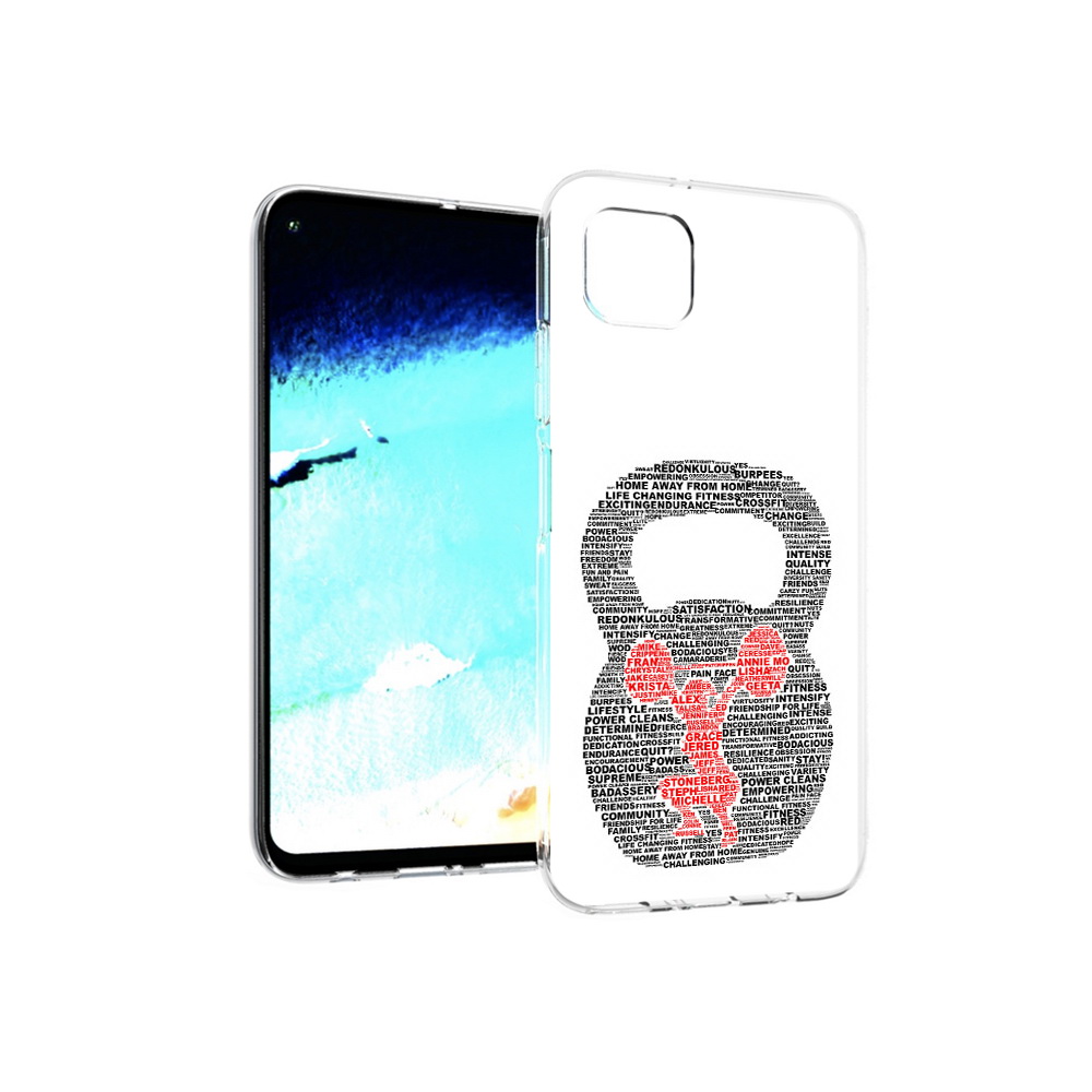 Чехол MyPads Tocco для Huawei Nova 6 SE бодибилдинг гиря из слов