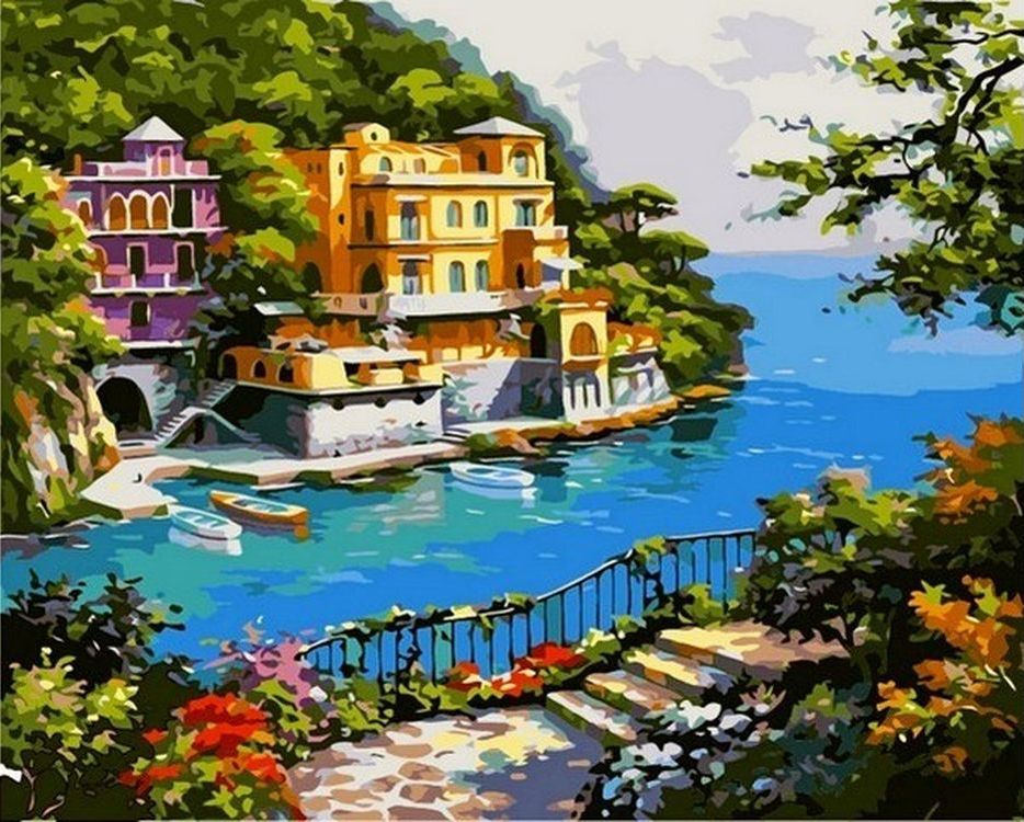

Живопись по номерам Paintboy Санаторий у реки 40x50, Санаторий у реки