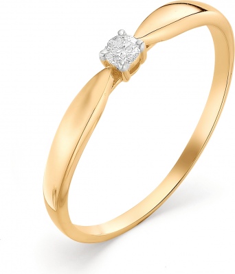 

Кольцо с 1 бриллиантом из красного золота р. 18 Алкор 12429-100, 12429-100