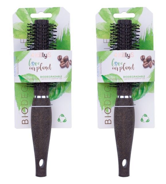 Щетка-брашинг для волос Inter-Vion биоразлагаемая из кофейных зерен 2 штуки