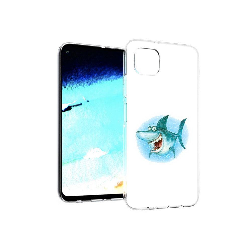 

Чехол MyPads Tocco для Huawei Nova 6 SE веселая акула, Прозрачный, Tocco