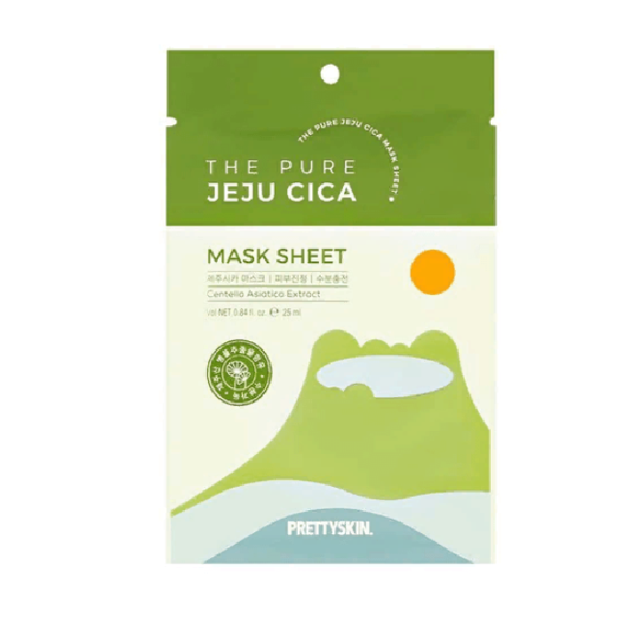 Маска тканевая для лица Prettyskin The Pure Jeju Cica Mask успокаивающая 25 мл