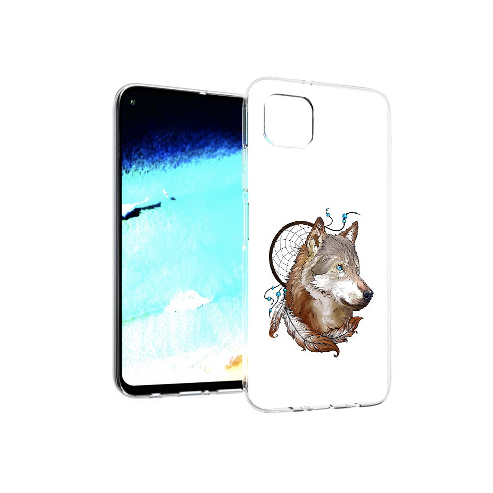 Чехол MyPads Tocco для Huawei Nova 6 SE волк и ловец снов