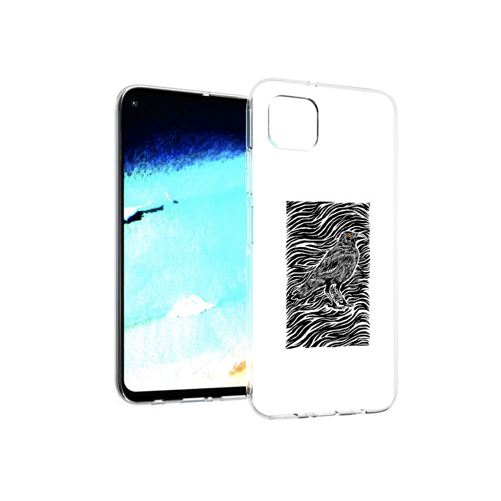 

Чехол MyPads Tocco для Huawei Nova 6 SE ворон в абстракции, Прозрачный, Tocco