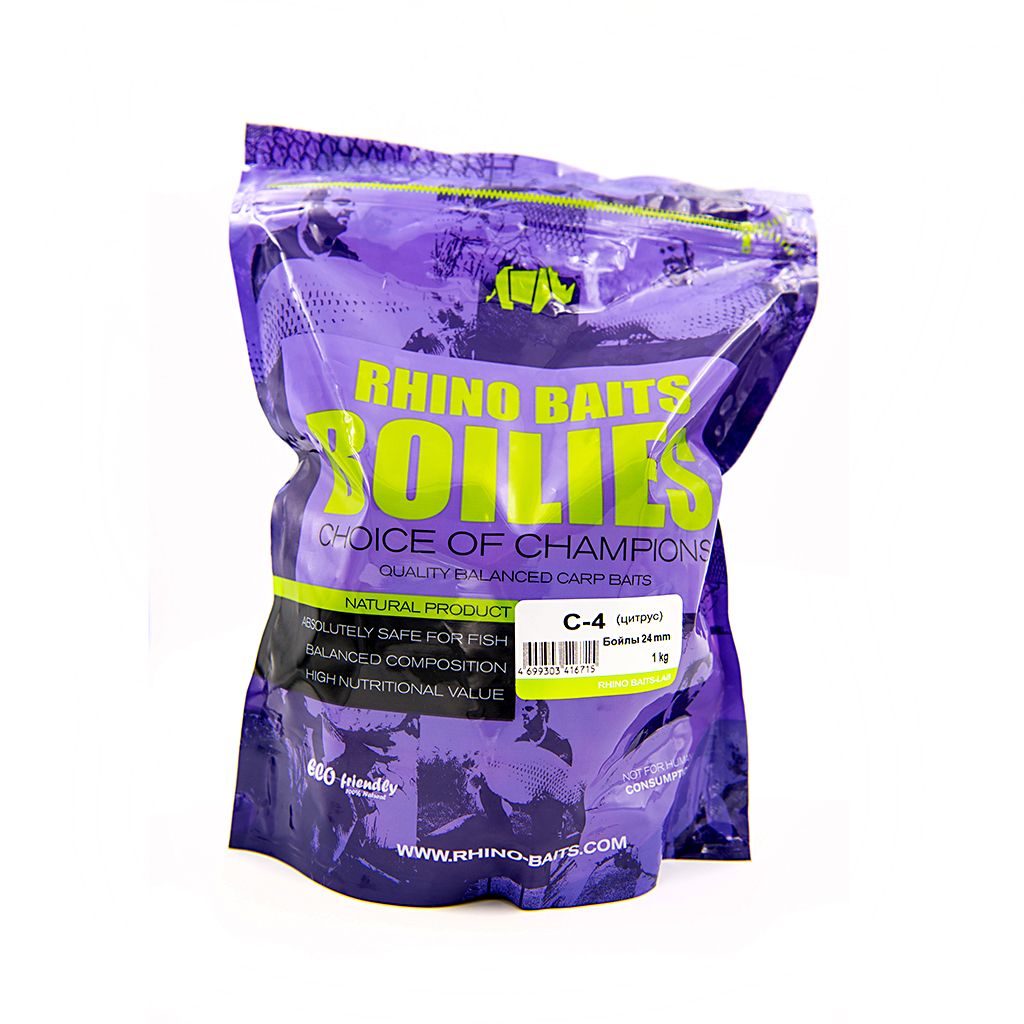 

Бойлы RHINO BAITS насадочные C-4 (цитрус), 14 мм, пакет 0,5 кг