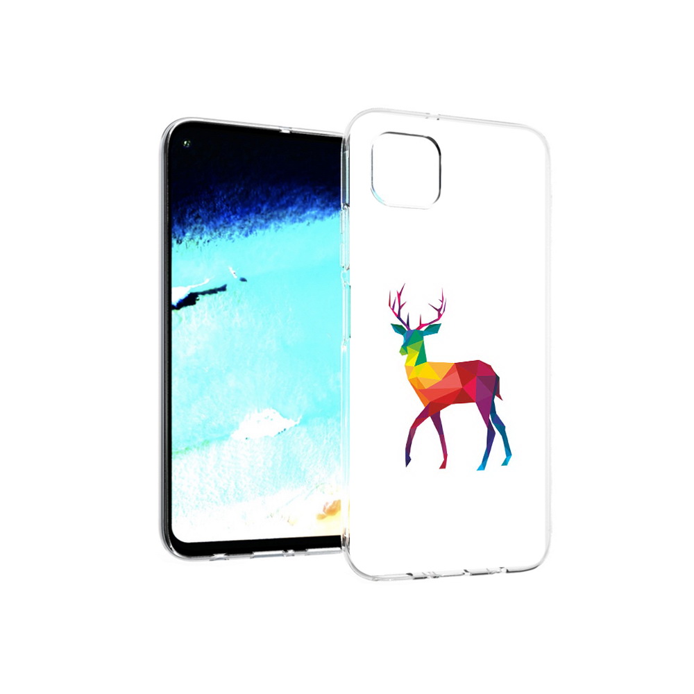 

Чехол MyPads Tocco для Huawei Nova 6 SE геометрический олень, Прозрачный, Tocco