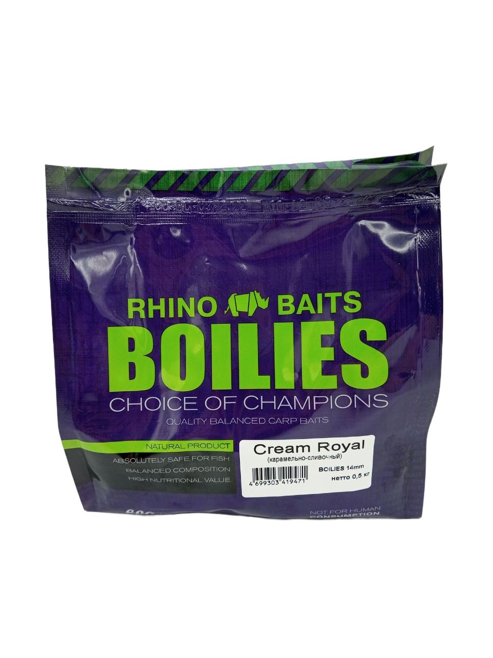 

Бойлы RHINO BAITS насадочные Cream Royal (карамельно-сливочный), 14 мм, пакет 0,5 кг