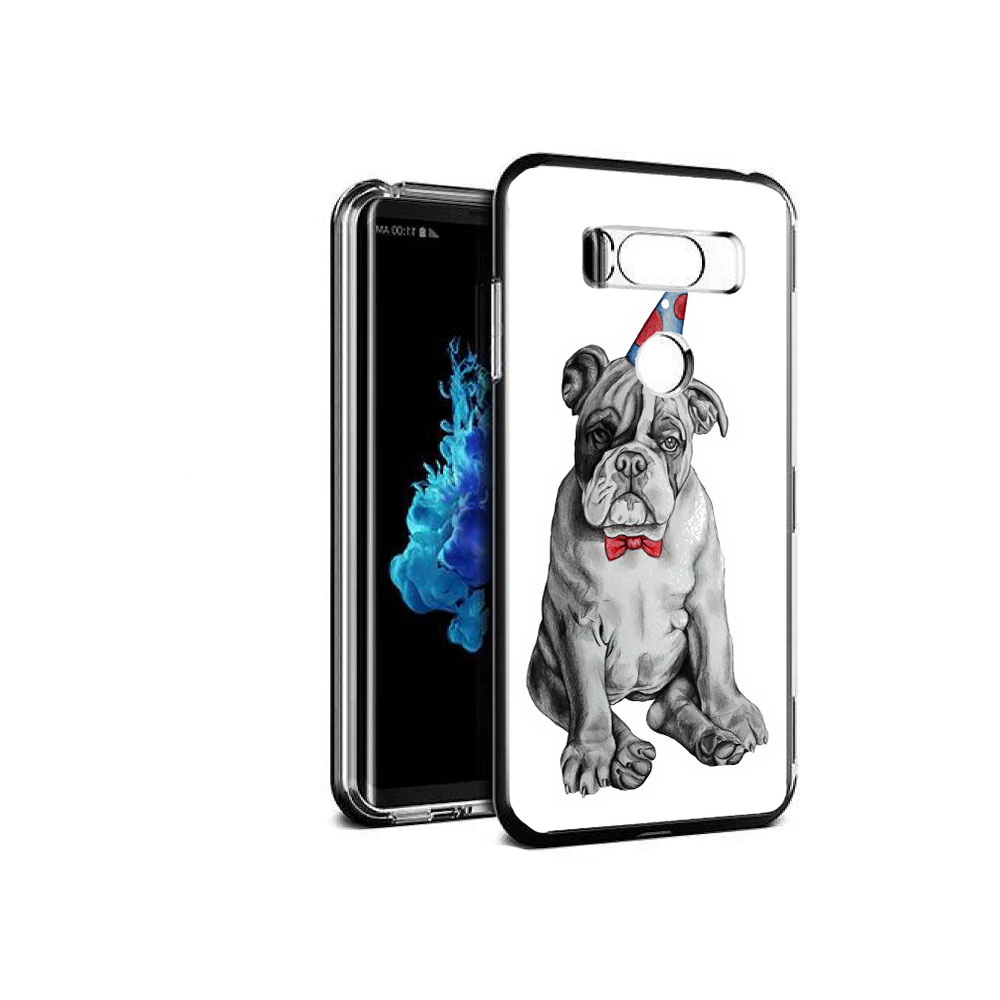 

Чехол MyPads Tocco для LG V30S праздничный щенок, Прозрачный, Tocco