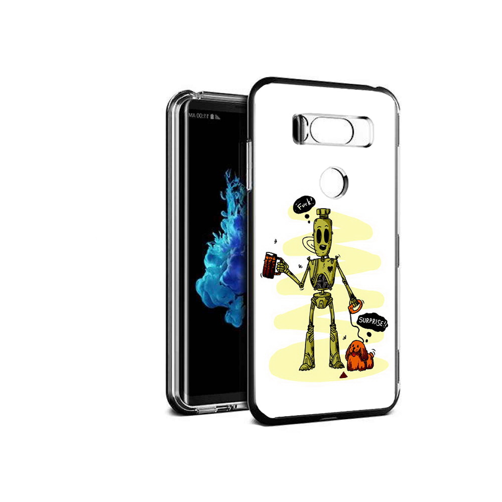 

Чехол MyPads Tocco для LG V30S прикольный робот, Прозрачный, Tocco