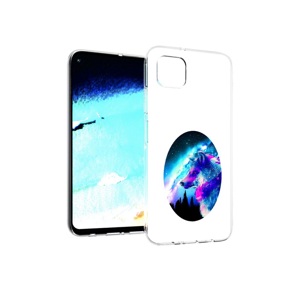 

Чехол MyPads Tocco для Huawei Nova 6 SE голубой волк, Прозрачный, Tocco