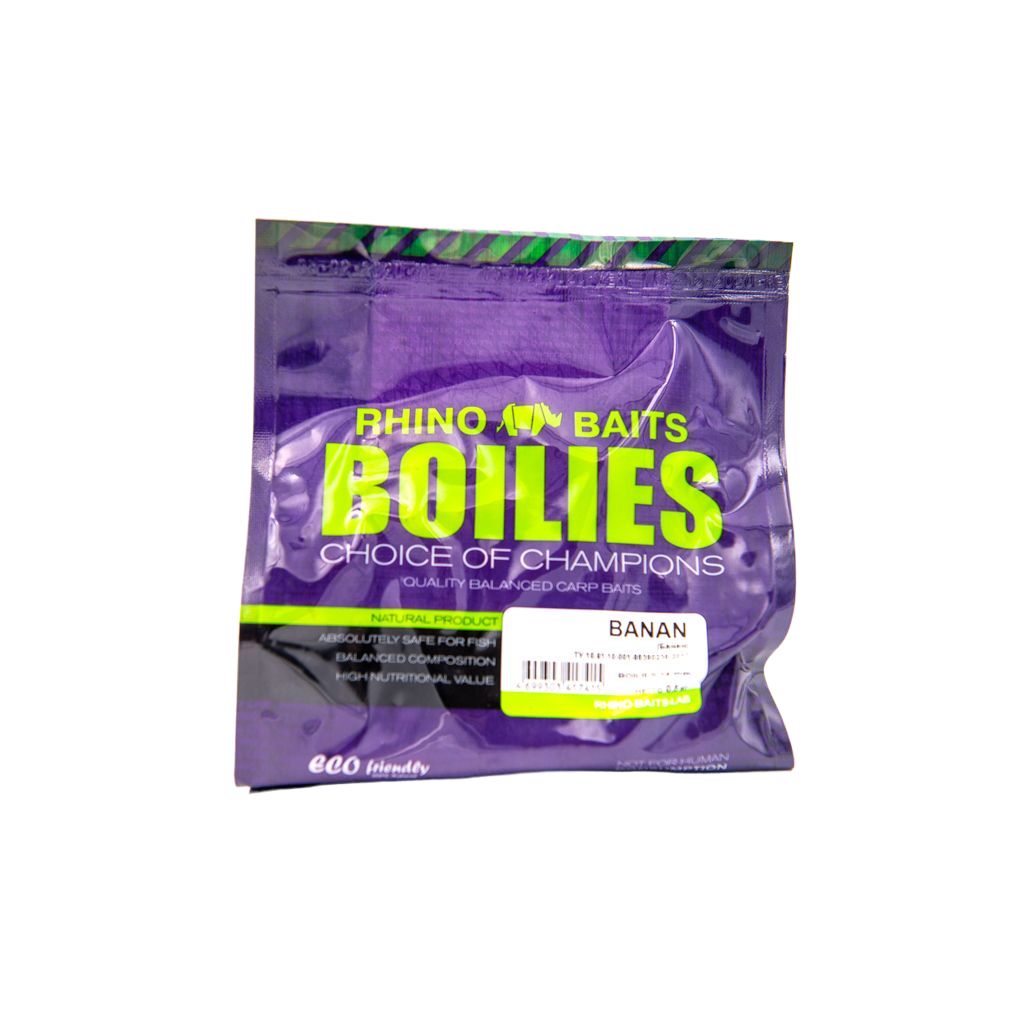 

Бойлы RHINO BAITS насадочные Banana (банан), 14 мм, пакет 0,5 кг