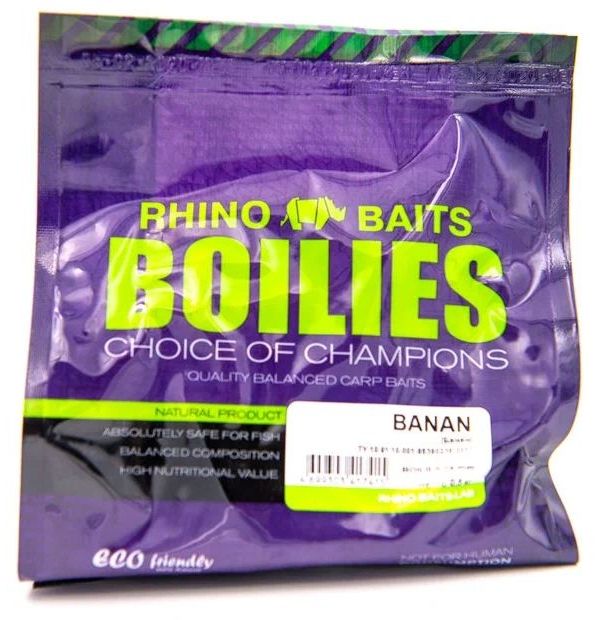 

Бойлы насадочные Rhino Baits Banana (банан), 20 мм, пакет 0,5 кг